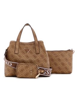 Guess - Coal Printed Latona Mini Handbag and Pouch, Wallet with Detachable Strap (Set of 3)