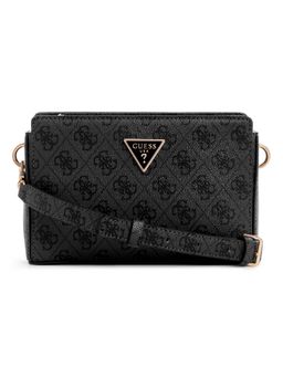 Guess - Coal Logo Printed Meridian Top Zip Crossbody Bag