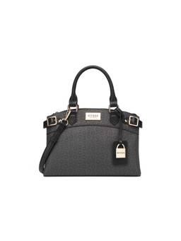 Guess - Charcoal Printed Hayworth Satchel Bag with Detachable Strap (S)