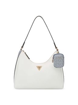 Guess - White Multi Solid Emerie Shoulder Bag with Pouch (Set of 2)