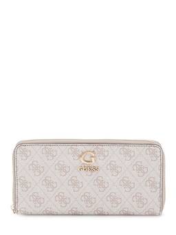 Guess - Dark Taupe Logo Printed Zamira Zip Around Wallet (L)
