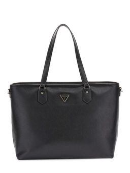 Guess - Black Solid Norom Tote Bag with Detachable Strap