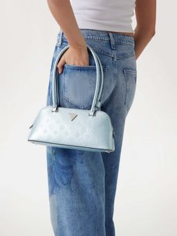Guess - Powder Blue Logo Embossed Arnela Shoulder Bag