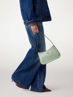 Guess - Celadon Logo Embossed Arnela Top Zip Shoulder Bag