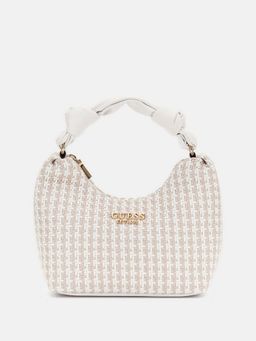 Guess - Beige Textured Mirena Hobo Bag with Detachable Chain (S)
