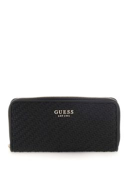 Guess - Black Textured Mirena Zip Around Wallet (L)