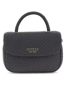 Guess - Black Textured Mirena Top Handle Crossbody Bag