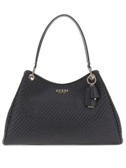 Guess - Black Textured Mirena Girlfriend Carryall Shoulder Bag