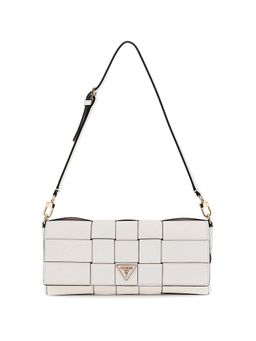 Guess - Off White Textured Maylee Flap Shoulder Bag