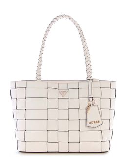 Guess - Off White Textured Maylee Girlfriend Shoulder Bag