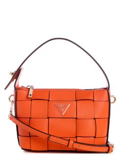 Guess - Orange Textured Maylee Mini Shoulder Bag with Detachable Strap