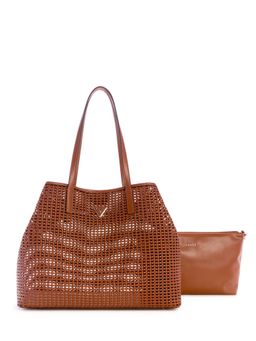 Guess - Cognac Textured Brigitta 2 In 1 Tote Bag with Pouch (Set of 2) (L)