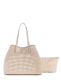 Guess - Off White Shell Textured Brigitta 2 In 1 Tote Bag with Pouch (Set of 2) (L)