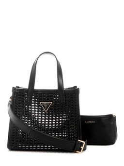 Guess - Black Textured Mini 2 In 1 Tote Bag and Pouch with Detachable Strap (Set of 2)