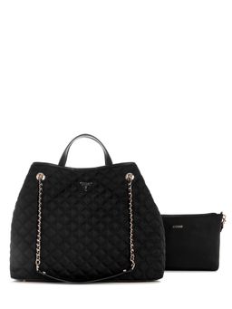 Guess - Black Solid Giully 2 In 1 Tote Bag with Pouch (Set of 2) (L)