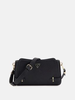 Guess - Black Textured Rosalba Top Crossbody Bag