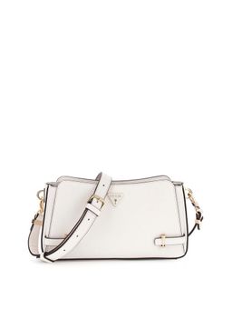 Guess - Off White Textured Rosalba Top Crossbody Bag