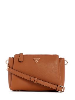 Guess - Tan Textured Noelle Tri Comp Crossbody Bag