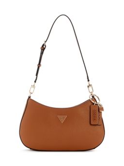 Guess - Light Cognac Textured Noelle Top Zip Shoulder Bag