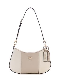 Guess - Taupe Colorblock Noelle Top Zip Shoulder Bag