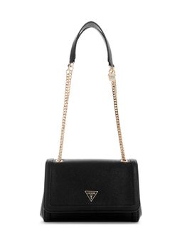 Guess - Black Textured Noelle Convertible Crossbody Bag