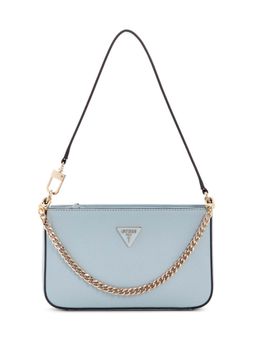 Guess - Misty Blue Textured Noelle Mini Top Zip Shoulder Bag