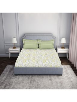 SPACES - 100% Cotton Double Multi-Color Bedsheet with 2 Pillow Cover (Set of 3)