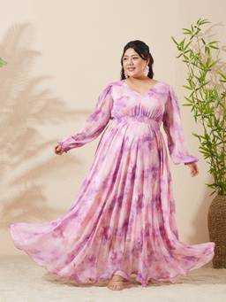 Miss Chase - Women Pink Floral Chiffon Dress
