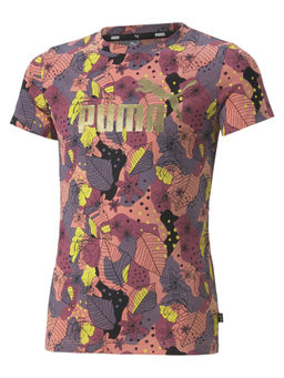 Puma - ESS Bloom AOP Girls Pink T-Shirts
