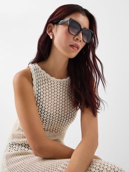 Accessorize London - Women'S Rectangle Cat Eye Sunglasses-Ma-10009192231