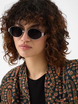 Accessorize London - Women'S Oval Metal Sunglasses-Ma-10009193891