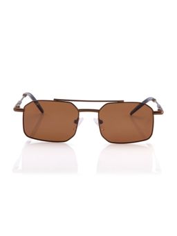 VOX - Unisex Gold Rectangular Rim, Polarised and Uv Protected Lens Sunglasses-Vx029 (52)