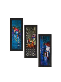 eCraftIndia - Lord Krishna and Lordess Radha Uv Art Painting (Set Of 3)