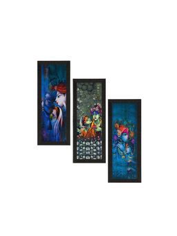 eCraftIndia - Radha Krishna Texture Uv Art Painting (Set Of 3)