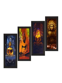 eCraftIndia - Lord Buddha Texture Uv Art Paintings (Set Of 4)