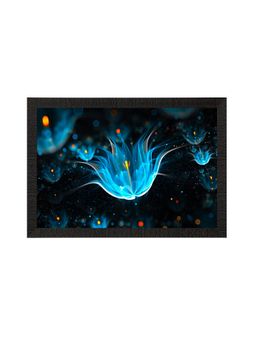 eCraftIndia - Blue Neon Flowers Texture Uv Art Painting