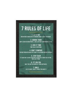 eCraftIndia - 7 Rules Of Life Motivational Quote Texture Uv Art Painting