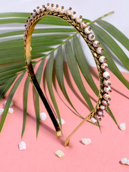 Blueberry - Gold Plated Beads Detailing Hair Band