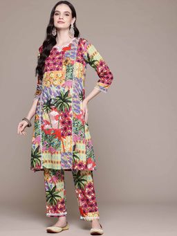 Readiprint - Straight Style Cotton Fabric Multi Color Kurta and Pant (Set of 2)