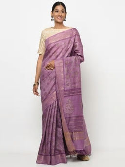 Fabindia - Silk Tussar Block Print Sari