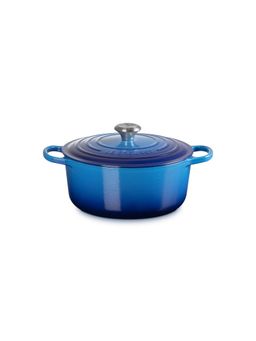 Le Creuset - Azure Blue SS Knob Signature Round Oven Casserole 26cm
