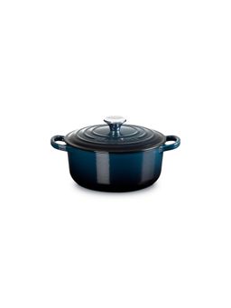 Le Creuset - Nuit Chrome Knob Signature Round Oven Casserole 28cm