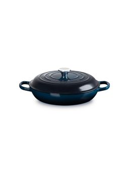 Le Creuset - Nuit Chrome Knob Signature Sh Casserole Braiser 30cm