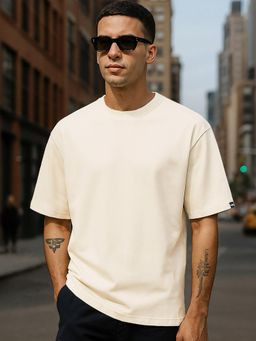 Bewakoof - Men's Off White Oversized T-shirt