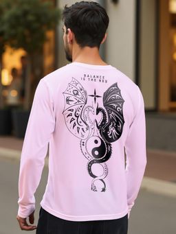 Bewakoof - Men's Purple Seek Balance Graphic Printed T-shirt