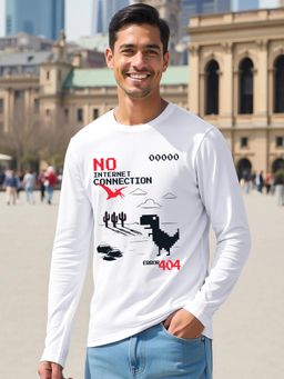 Bewakoof - Men White Error Graphic Printed T-Shirt