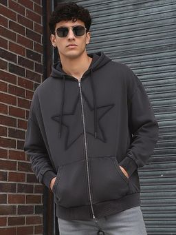 Bewakoof - Men Black Cotton Blend Solid Hoodie