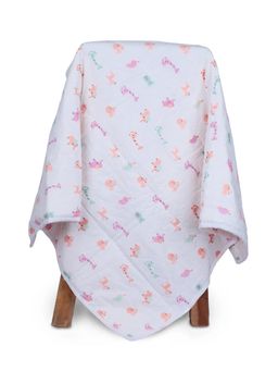 Moms Home - White Cut Jungle Printed AC Quilt Blanket (0-3 Years)