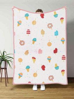 Moms Home - White Organic Cotton 6 Layer Muslin Kids Blanket (5-15 Years)