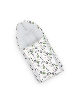 Smiley Buttons - White Printed Cotton Baby Carrier Nest (0-3 Months)